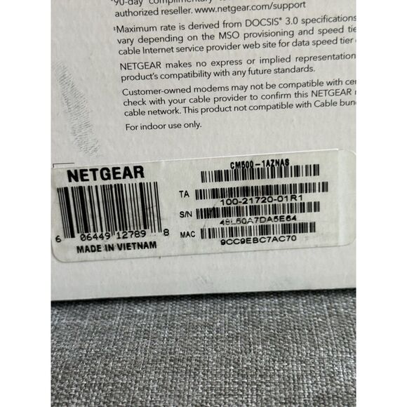 NETGEAR CM500V High Speed Cable Modem 680Mbps DOCSIS 3.0 Voice New - Picture 6 of 7
